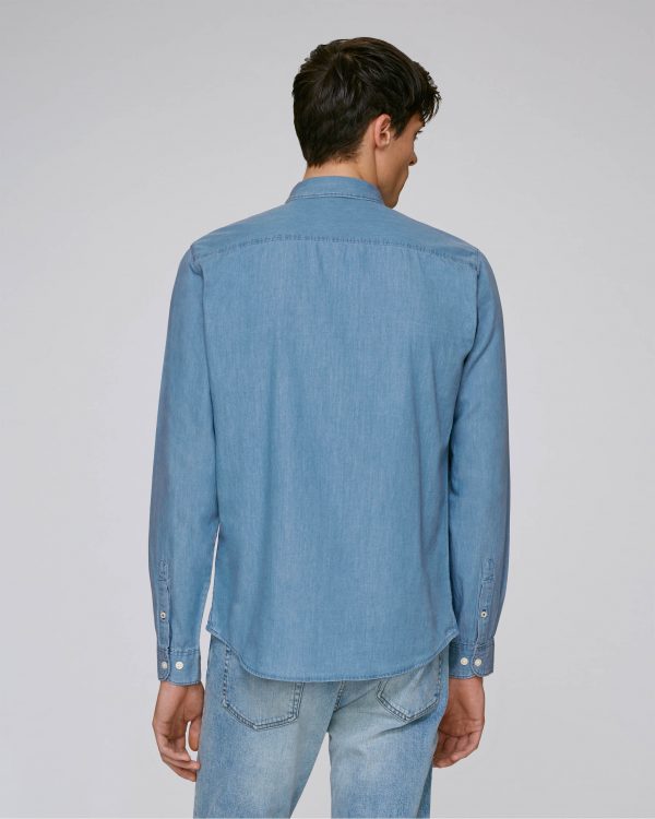 Val Sauvage denim shirt light mockup back