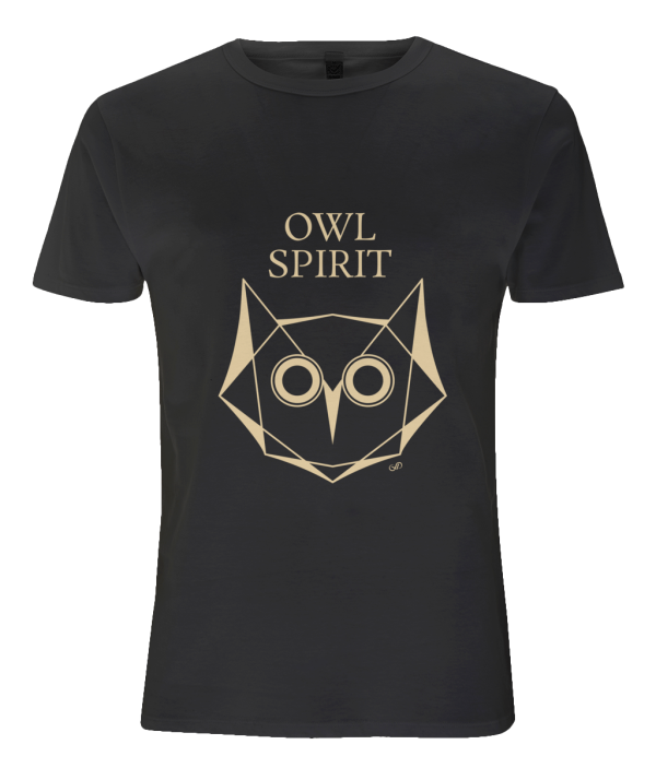 Men's Tencel T-Shirt Owl spirit gold